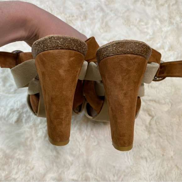 Donald J. Pliner Women's Suede Wraparound Strappy Block Heels Size 9 Shoe Sandal - Picture 10 of 13